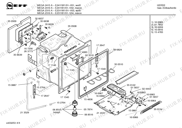 Схема №2 E2431S0 MEGA 2431 с изображением Кронштейн для духового шкафа Bosch 00263896