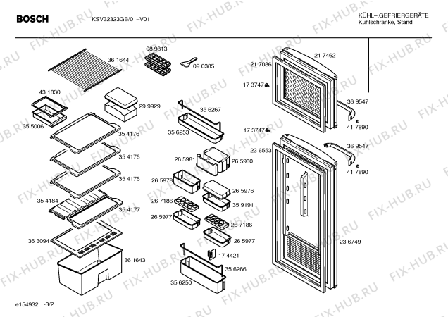 Взрыв-схема холодильника Bosch KSV32323GB - Схема узла 02