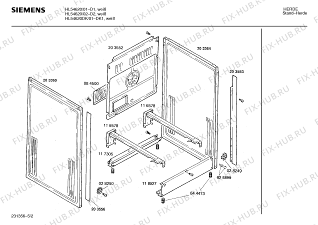 Схема №1 HL54621 с изображением Стеклокерамика для электропечи Siemens 00231110