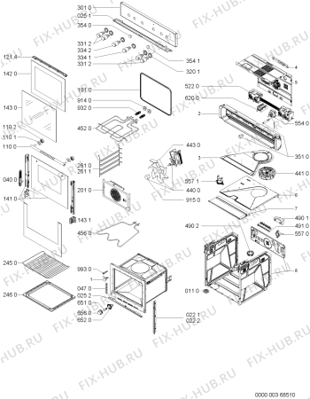 Схема №1 ESN 6260 IN с изображением Дверца для духового шкафа Whirlpool 481245059743