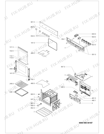 Схема №1 AKP 300/WH/02 с изображением Дверца для электропечи Whirlpool 481245059583