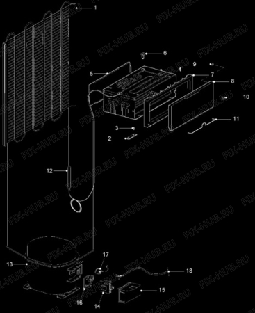 Взрыв-схема стиральной машины Frigidaire RL233T - Схема узла Cooling system 017