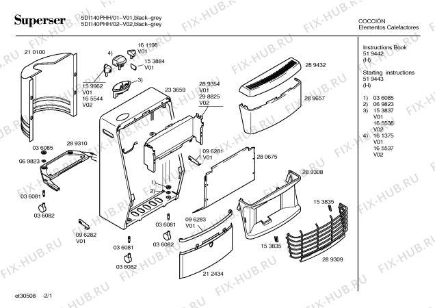 Схема №1 5DI140PHH с изображением Инструкция по эксплуатации для обогревателя (вентилятора) Bosch 00519442
