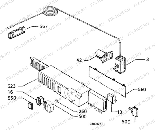 Взрыв-схема холодильника Juno JKF1351 - Схема узла Thermostat