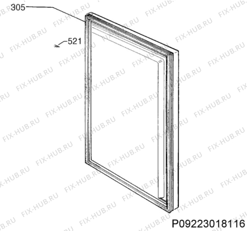 Взрыв-схема холодильника Faure FFT1114WA - Схема узла Door 003