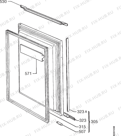 Взрыв-схема холодильника Kuppersbusch FTE127-4 - Схема узла Door 003