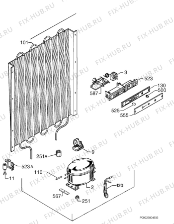 Взрыв-схема холодильника Aeg Electrolux AG88850-4I - Схема узла Cooling system 017