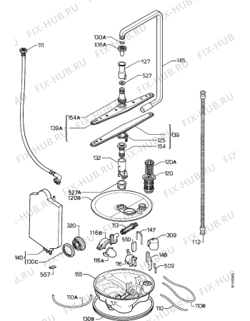 Взрыв-схема посудомоечной машины Tricity Bendix BK200W - Схема узла Hydraulic System 272