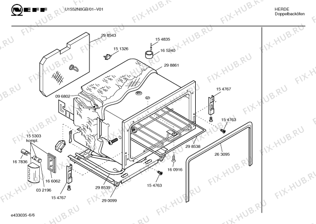 Схема №2 U1721W0GB с изображением Верхний нагревательный элемент для духового шкафа Bosch 00298538