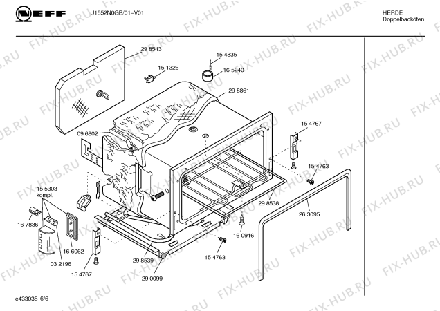 Схема №2 HB95050 с изображением Внутренняя дверь для духового шкафа Bosch 00299135