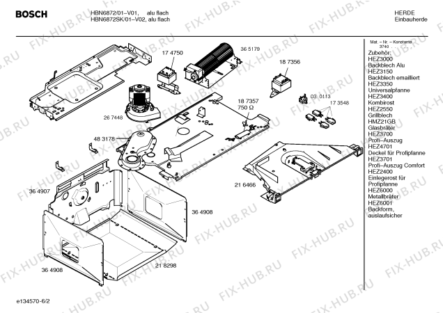 Взрыв-схема плиты (духовки) Bosch HBN6872SK - Схема узла 02