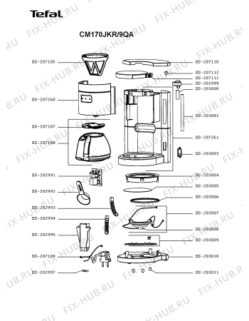 Схема №1 F1830110/9QA с изображением Выключатель для кофеварки (кофемашины) Tefal SS-203003