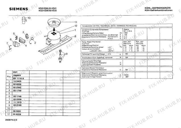 Взрыв-схема холодильника Siemens KG31E00 - Схема узла 02