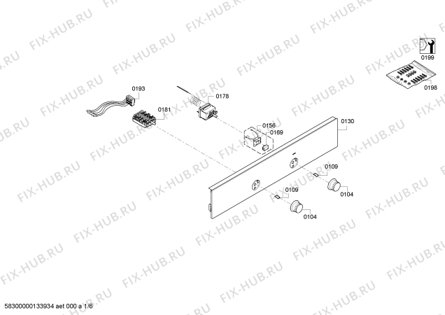Схема №2 HB20AB220 с изображением Панель управления для плиты (духовки) Siemens 00670428
