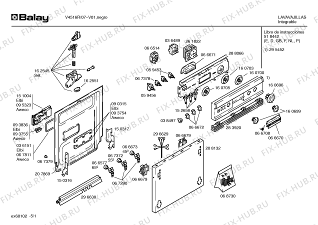 Схема №2 V4516R с изображением Программная индикация для электропосудомоечной машины Bosch 00160705