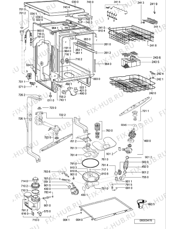 Схема №2 ADP 4510 WH с изображением Панель для электропосудомоечной машины Whirlpool 481245372465