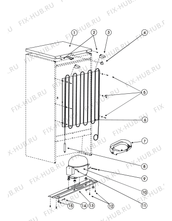 Взрыв-схема холодильника Indesit T18RNF (F044126) - Схема узла
