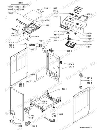 Схема №2 WAT UNIQ 612 FLD с изображением Обшивка для стиралки Whirlpool 481010422570