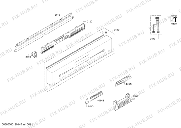 Схема №1 S41N52N1EU с изображением Передняя панель для посудомойки Bosch 00791267