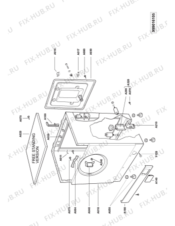 Схема №1 HWU085MBWG с изображением Ручка (крючок) люка для стиральной машины Whirlpool 481249848051