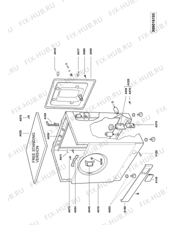 Схема №1 HWU085MBWG с изображением Резервуар для стиралки Whirlpool 481241818746