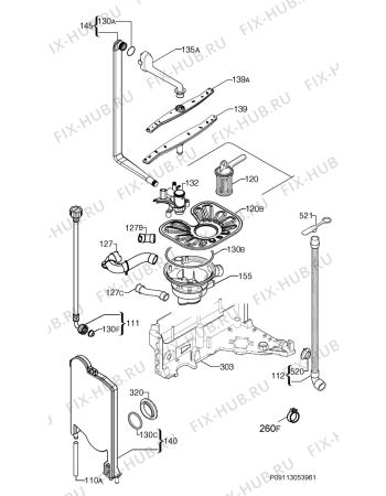 Взрыв-схема посудомоечной машины John Lewis JLBIDW1201 - Схема узла Hydraulic System 272