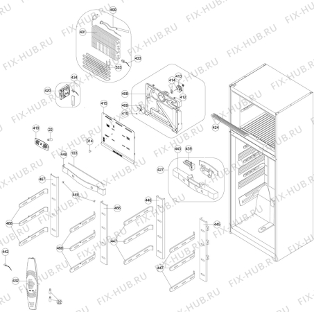 Взрыв-схема холодильника Aeg S75300DNX0 - Схема узла Housing, inner