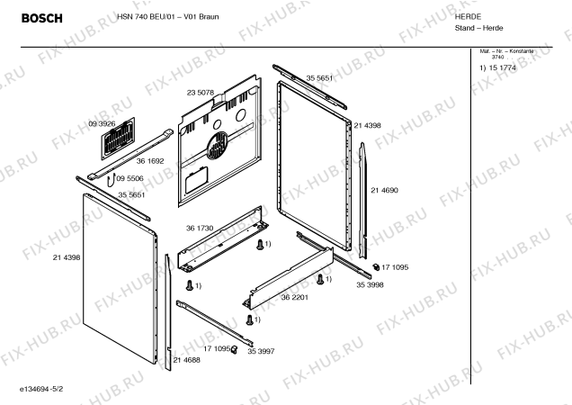 Взрыв-схема плиты (духовки) Bosch HSN740BEU - Схема узла 02