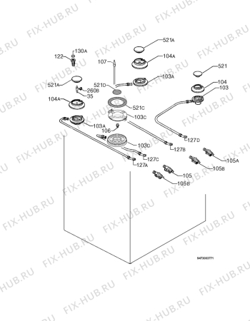 Взрыв-схема плиты (духовки) Zanussi Z67XES - Схема узла Functional parts 267