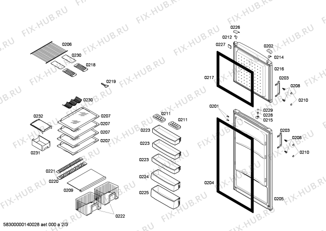 Схема №2 KD52VX04NE с изображением Дверь для холодильной камеры Siemens 00244938