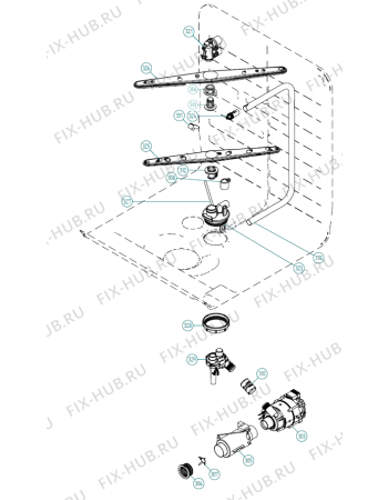 Взрыв-схема посудомоечной машины Asko D5142 XL NO   -Black Bi (337807, DW70.5) - Схема узла 03