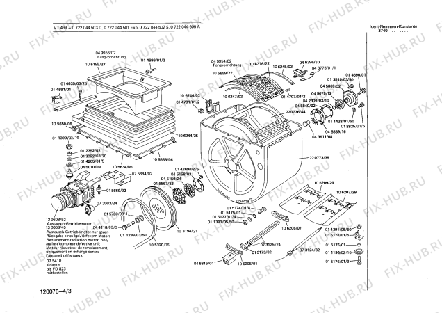 Взрыв-схема стиральной машины Bosch 0722044503 VT469 - Схема узла 03
