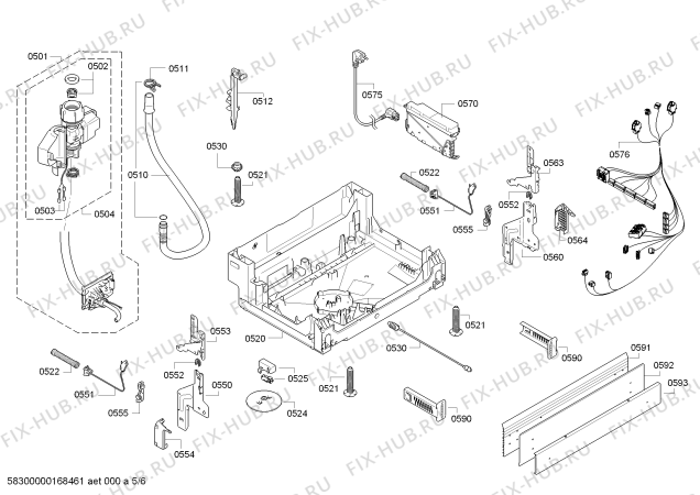 Схема №2 SMU55M05SK с изображением Передняя панель для посудомойки Bosch 00704691