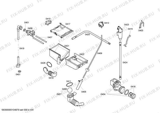 Взрыв-схема стиральной машины Bosch WFL2051GR Maxx WFL2051 - Схема узла 04