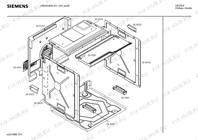 Схема №3 HB34520IL с изображением Панель управления для духового шкафа Siemens 00288442