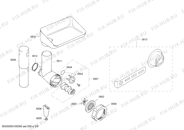 Взрыв-схема кухонного комбайна Bosch MUM48140DE - Схема узла 05