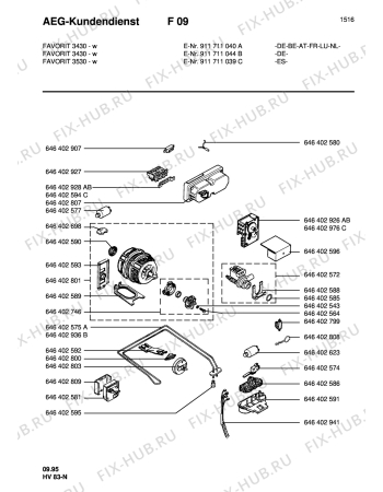 Взрыв-схема посудомоечной машины Aeg FAV3430W - Схема узла Electrical equipment