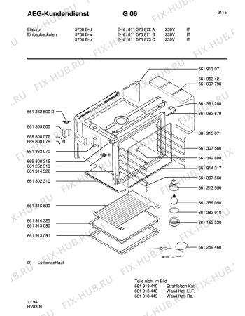 Взрыв-схема плиты (духовки) Aeg COMP. 5700B-D I - Схема узла Section1