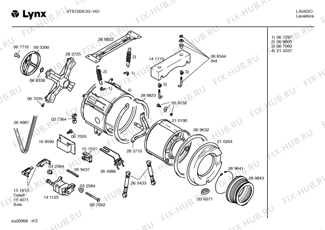 Схема №3 4TS720A LYNX 4TS720A NUEVA LINEA с изображением Кабель для стиралки Bosch 00354538