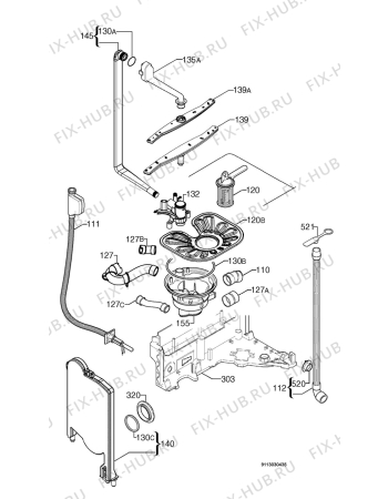 Взрыв-схема посудомоечной машины Zanussi ZDT101 - Схема узла Hydraulic System 272