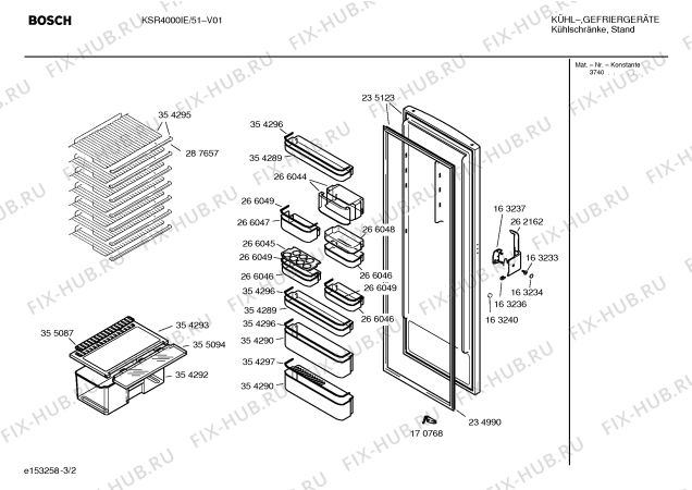Взрыв-схема холодильника Bosch KSR4000IE - Схема узла 02