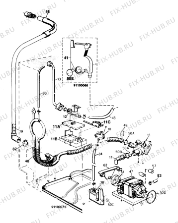 Взрыв-схема посудомоечной машины Electrolux ESF213 - Схема узла W20 Pump, Water softener