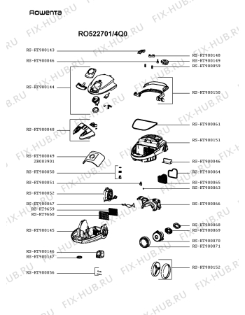 Схема №1 RO522701/4Q0 с изображением Крышка для мини-пылесоса Rowenta RS-RT900144