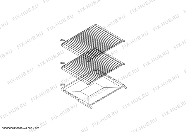 Схема №3 HL653240F с изображением Стеклокерамика для духового шкафа Siemens 00682612