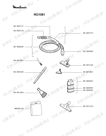 Взрыв-схема пылесоса Moulinex RO1081 - Схема узла IP002791.8P2