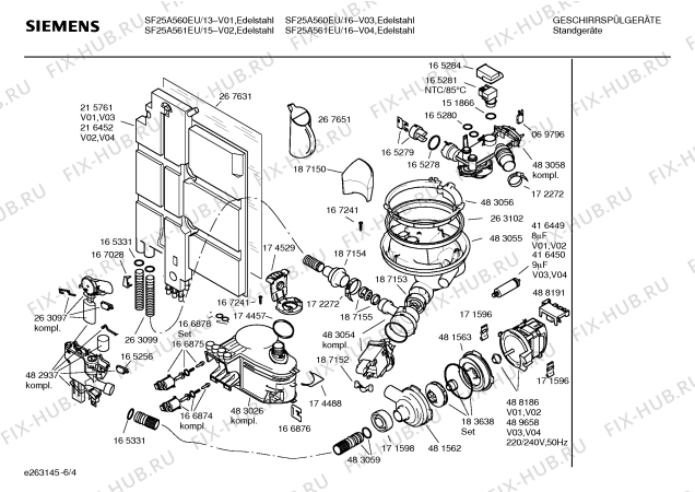 Схема №1 SF25A561EU с изображением Краткая инструкция для посудомоечной машины Siemens 00586151