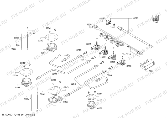Схема №1 3ETX495B 3G+1W BO60R/2010 с изображением Варочная панель для плиты (духовки) Bosch 00687913