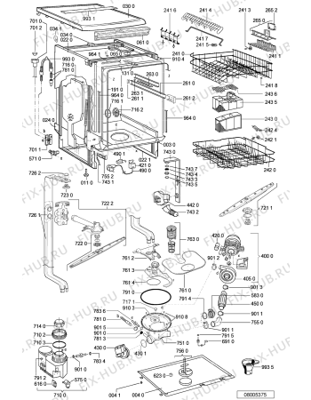 Схема №1 GSF 1546/1 WS с изображением Панель для электропосудомоечной машины Whirlpool 481245372739