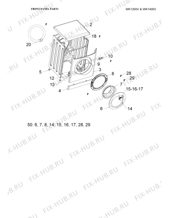 Схема №3 WK1200V с изображением Вал для стиральной машины Whirlpool 482000016110