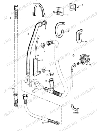 Взрыв-схема стиральной машины Electrolux WK4813 - Схема узла W30 Water details  D